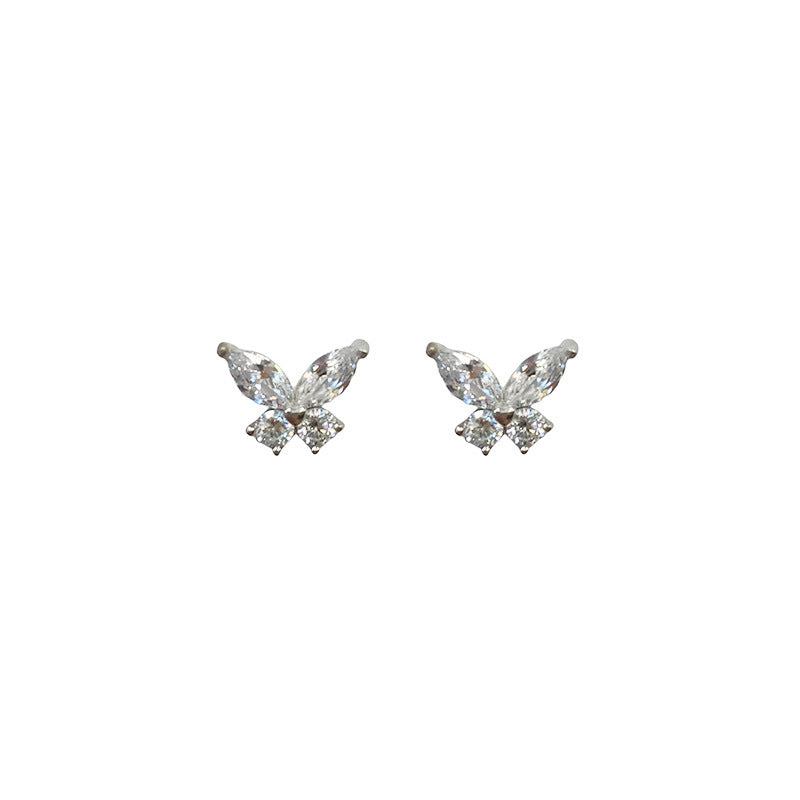 925 sterling silver butterfly shaped earrings - silvery