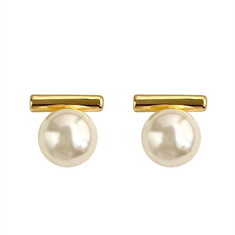 925 sterling silver pearl earrings - golden