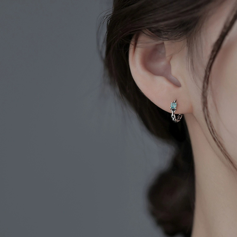 925 sterling silver earrings - silvery