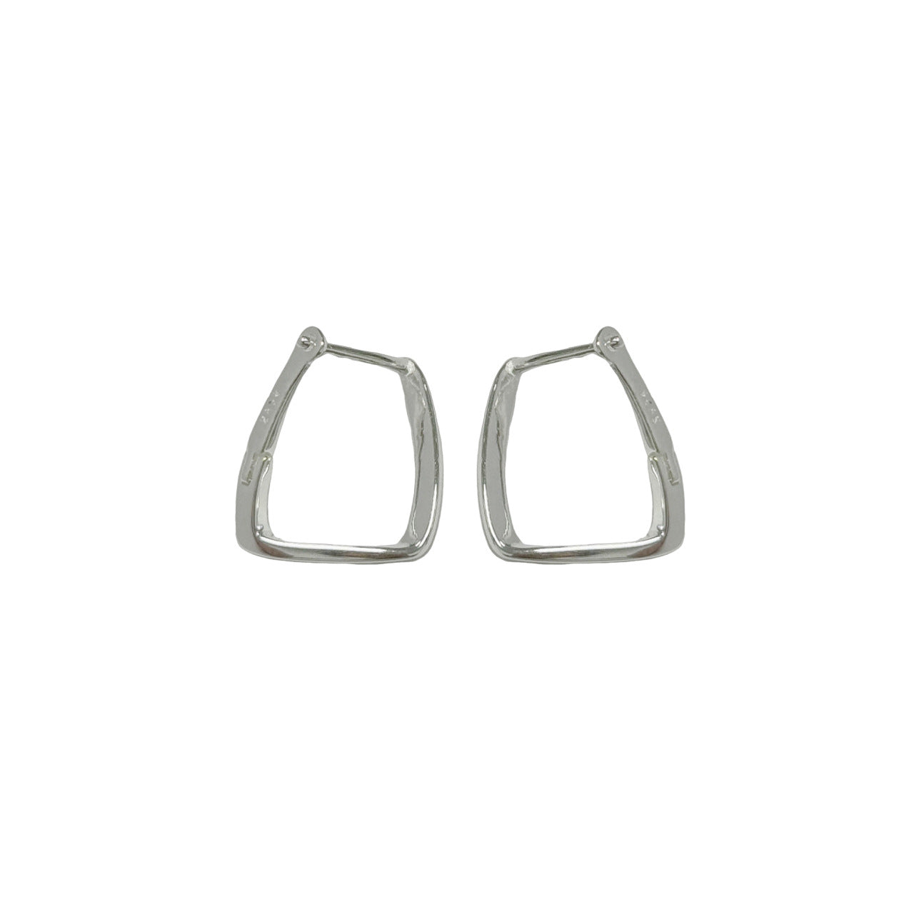 925 sterling silver square ear buckle - silvery