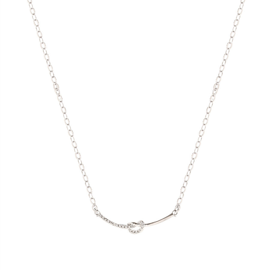 925 Sterling Silver Rope Knot Necklace - Silvery