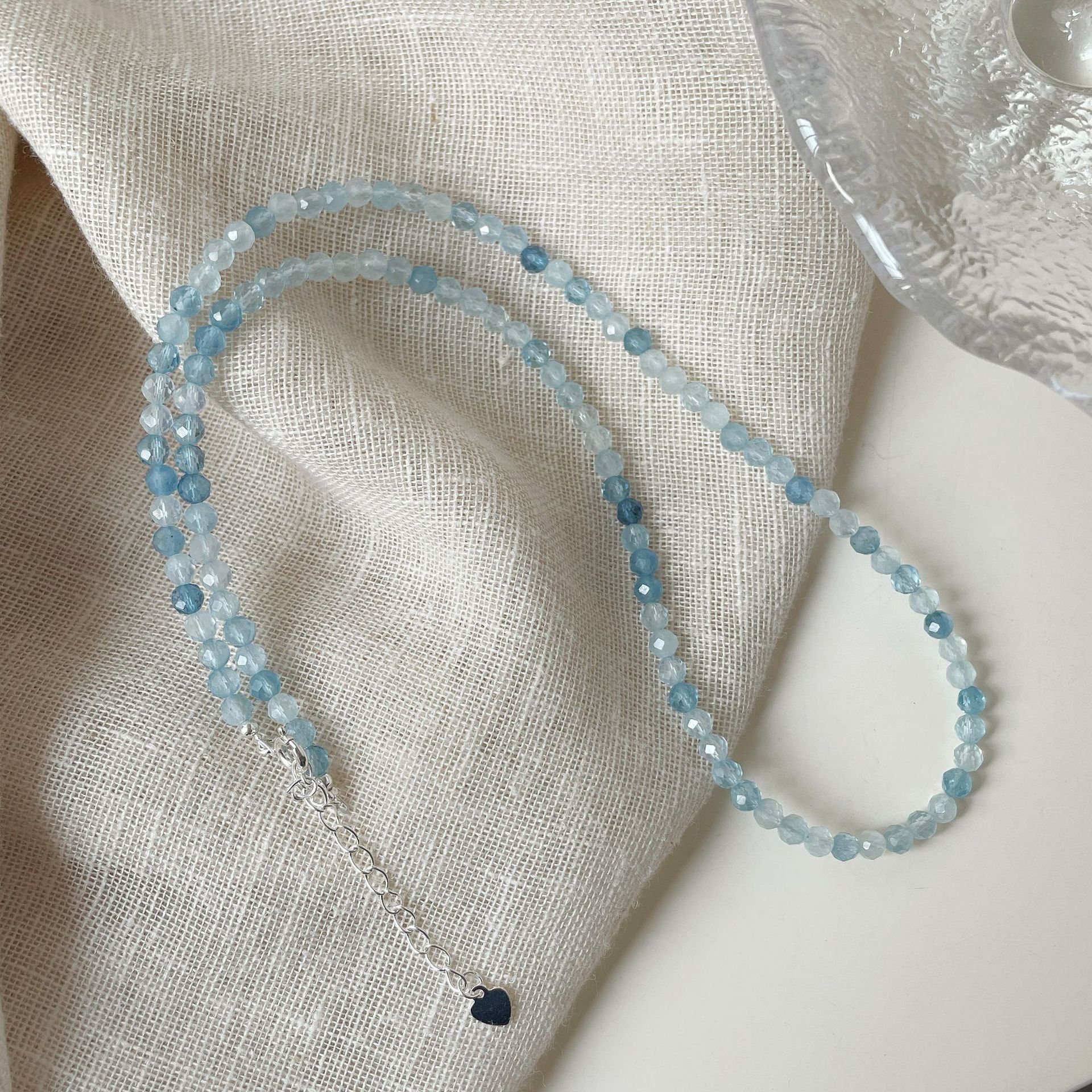 925 sterling silver aquamarine necklace