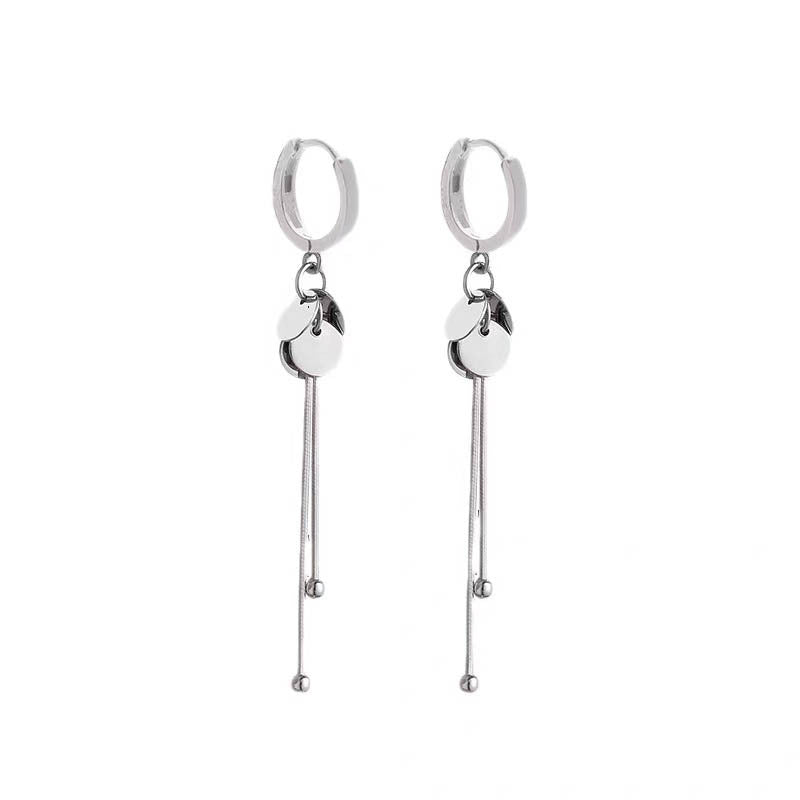 925 sterling silver tassel ear buckle - silvery