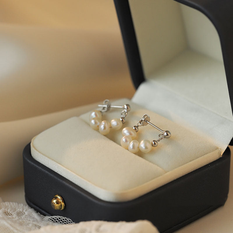 925 sterling silver freshwater pearl earrings