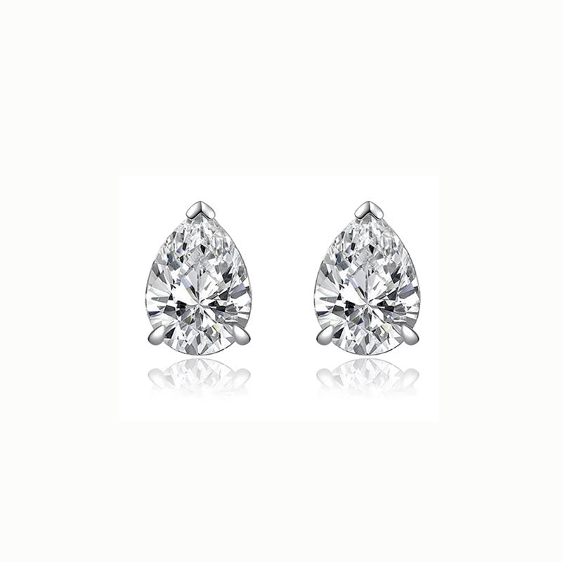 S925 sterling silver water droplet zircon earrings