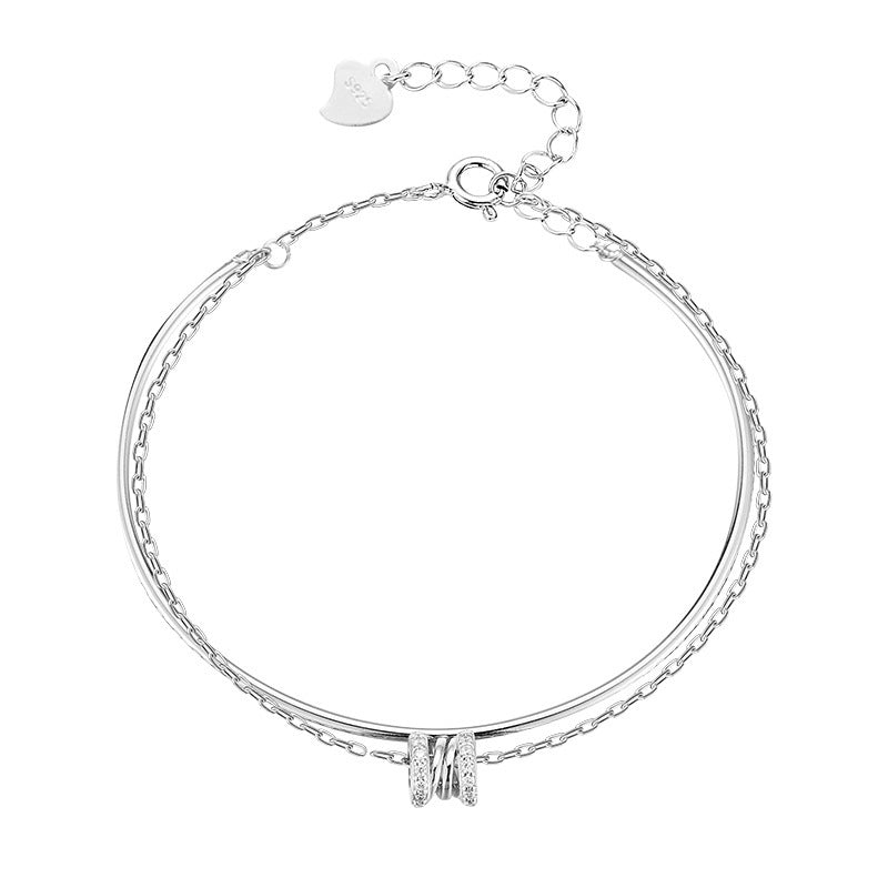 S925 sterling silver double-layer design bracelet