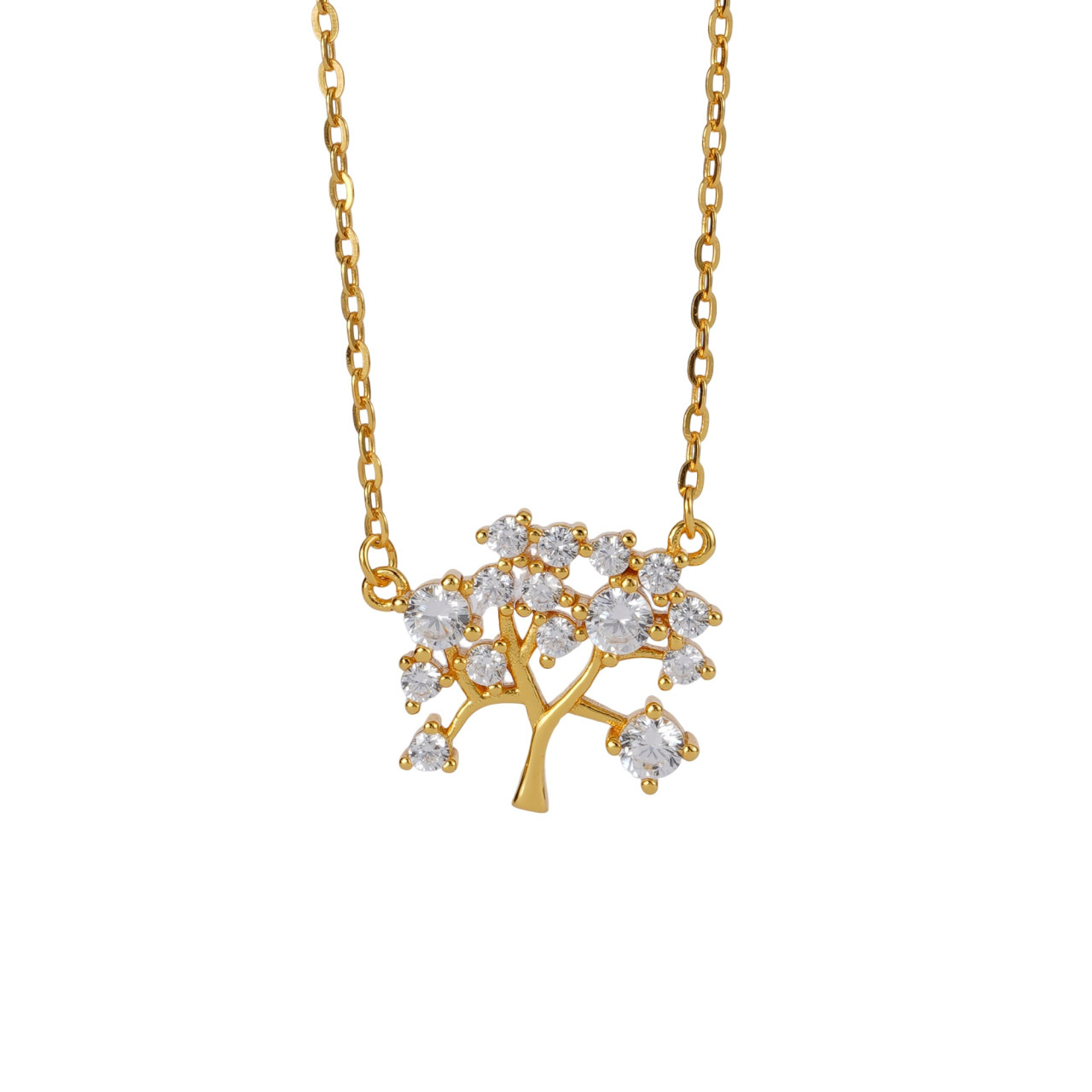 925 sterling silver tree shaped pendant necklace