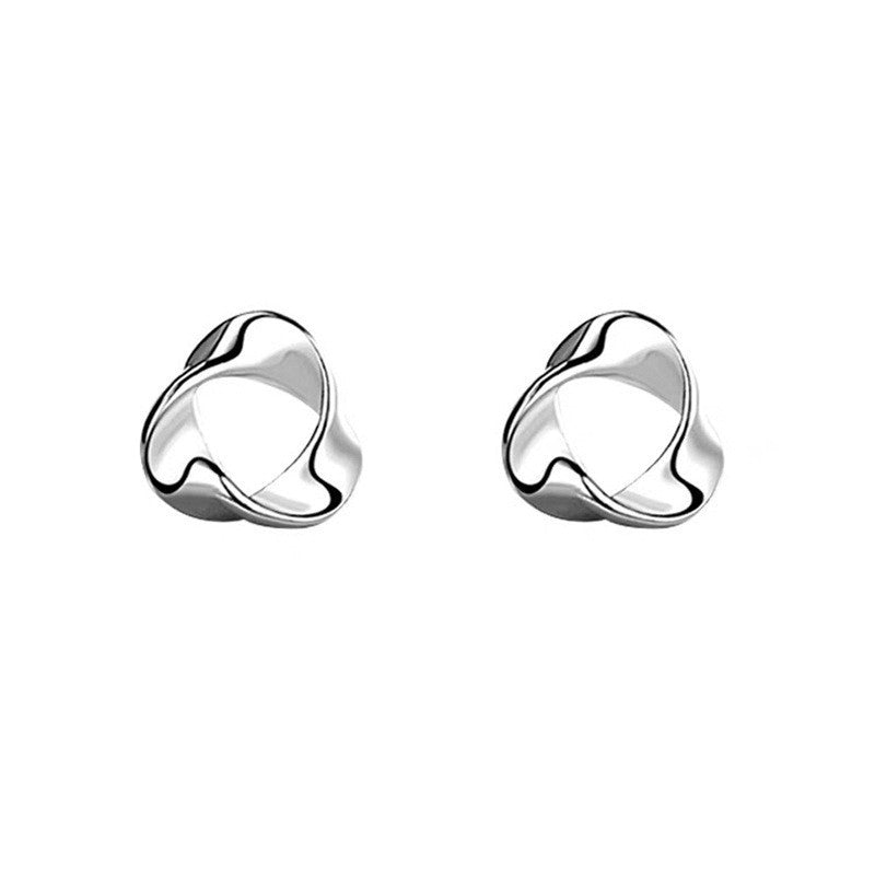 S925 sterling silver wave design earrings - silvery