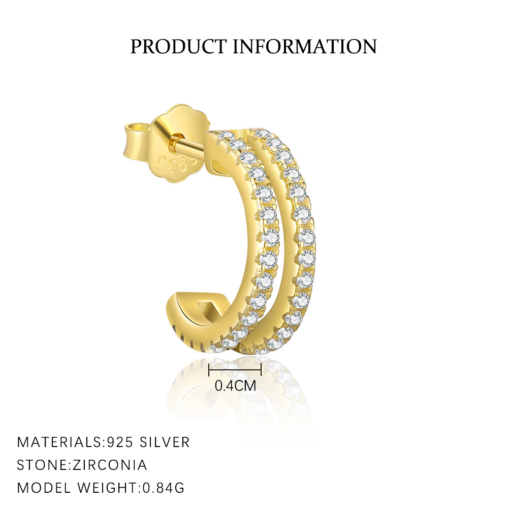 S925 Sterling Silver Ear Stud and Earring Set