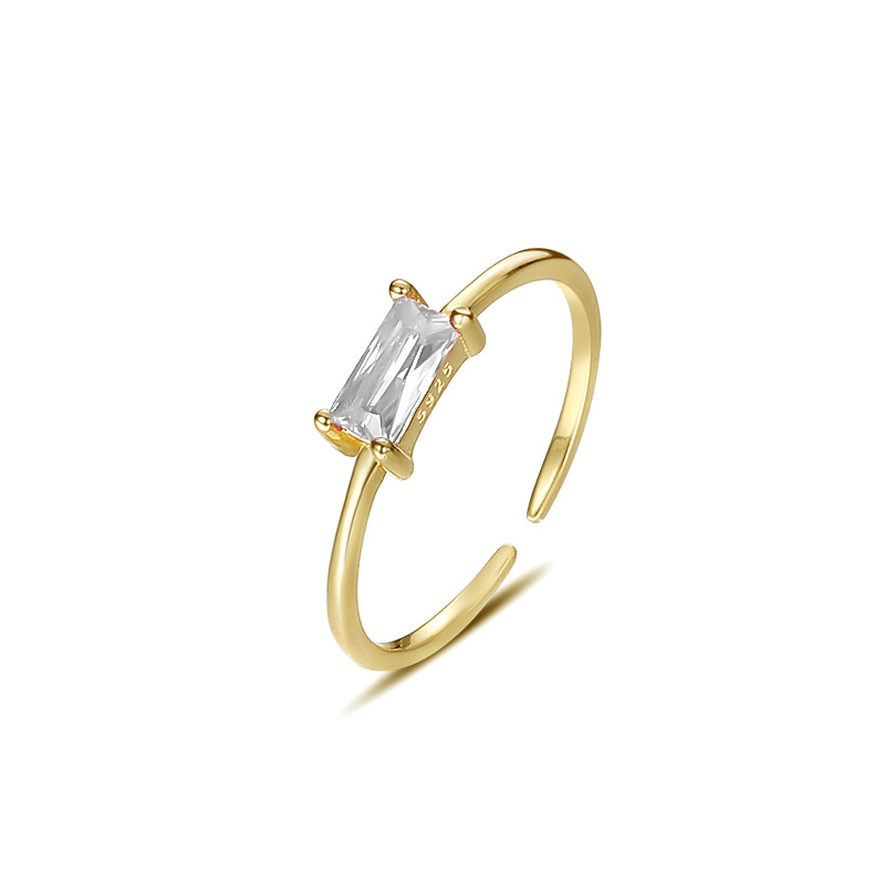 925 Sterling Silver Square Cubic Zirconia Ring