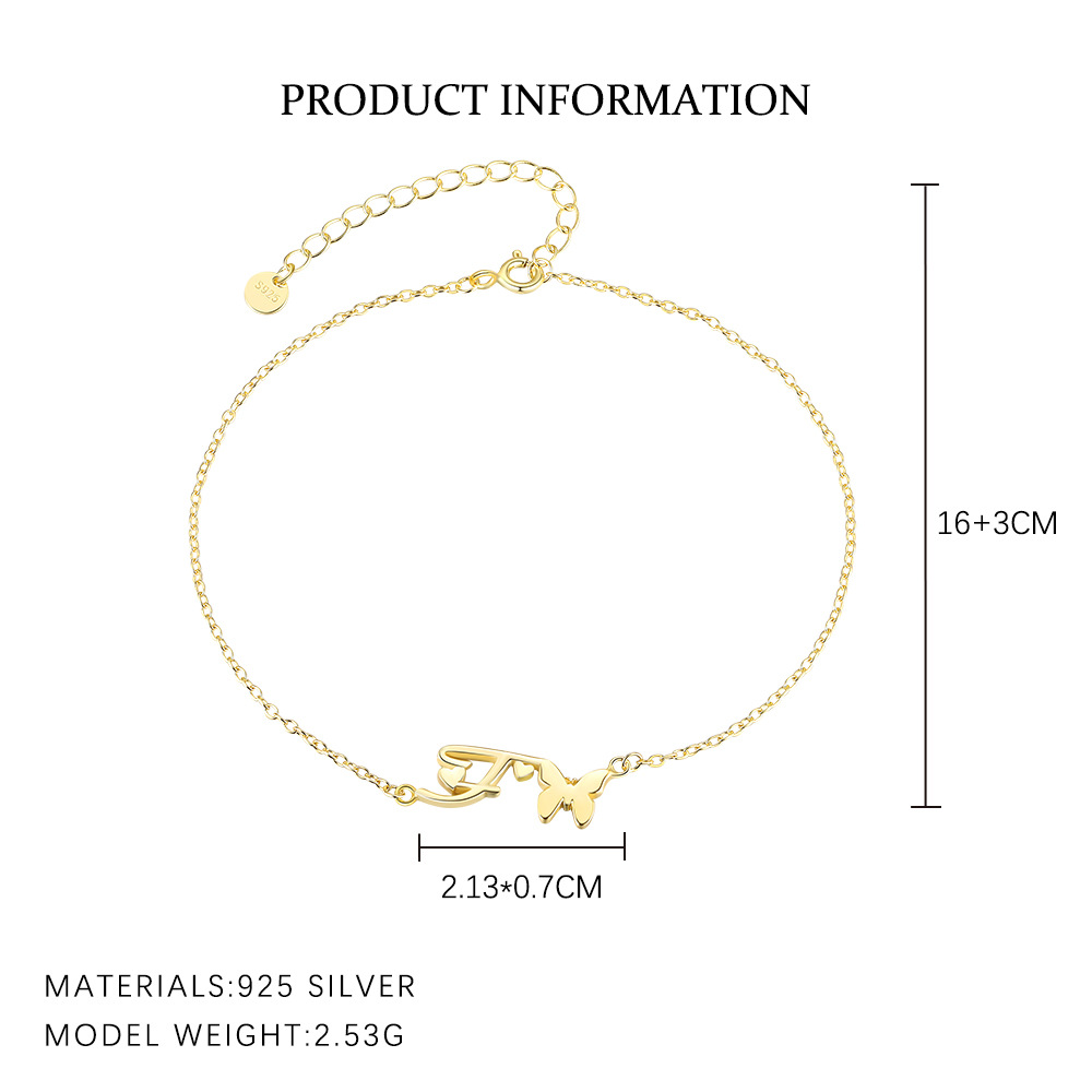 S925 Sterling Silver 26-Letter Bracelet