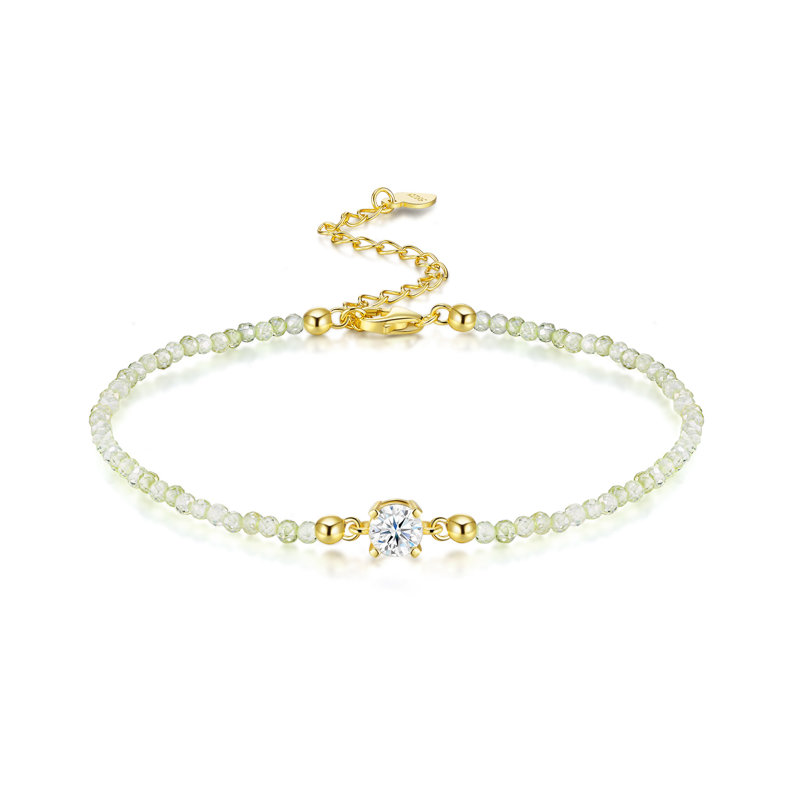 S925 Silver Gold-Plated Moissanite Bracelet (Non-Fading)