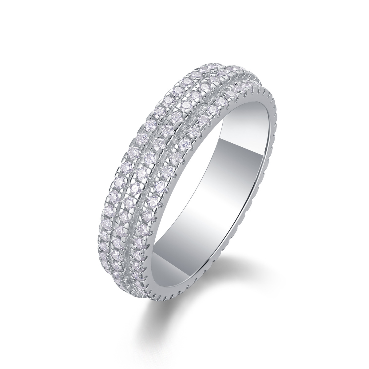 S925 Silver Moissanite Full-Eternity Ring