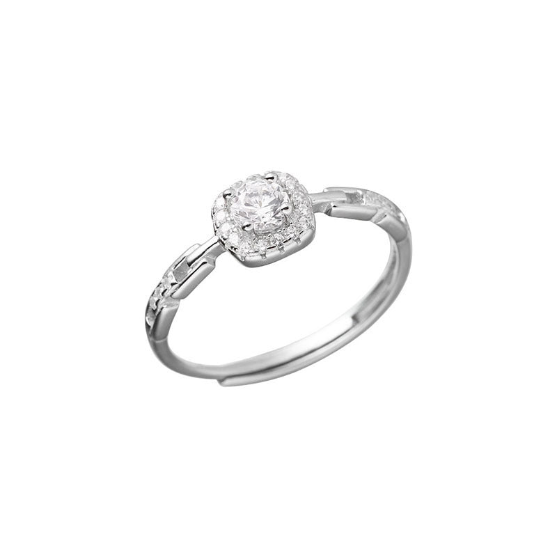 S925 sterling silver zircon ring