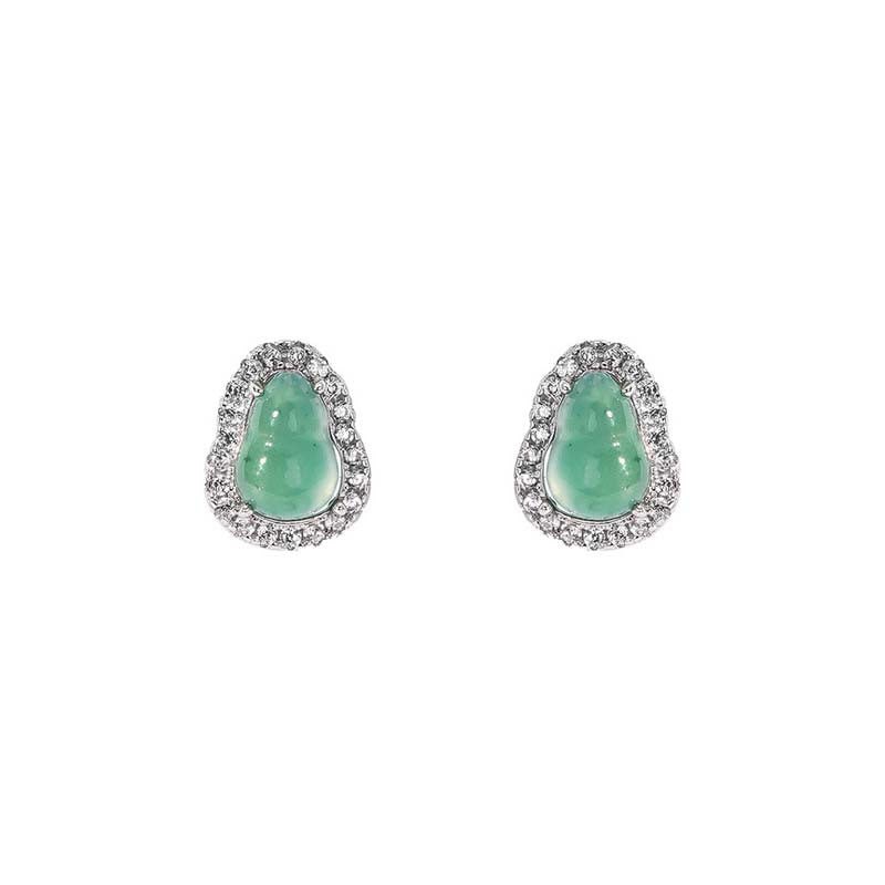 S925 Silver Jade Earrings - Silvery