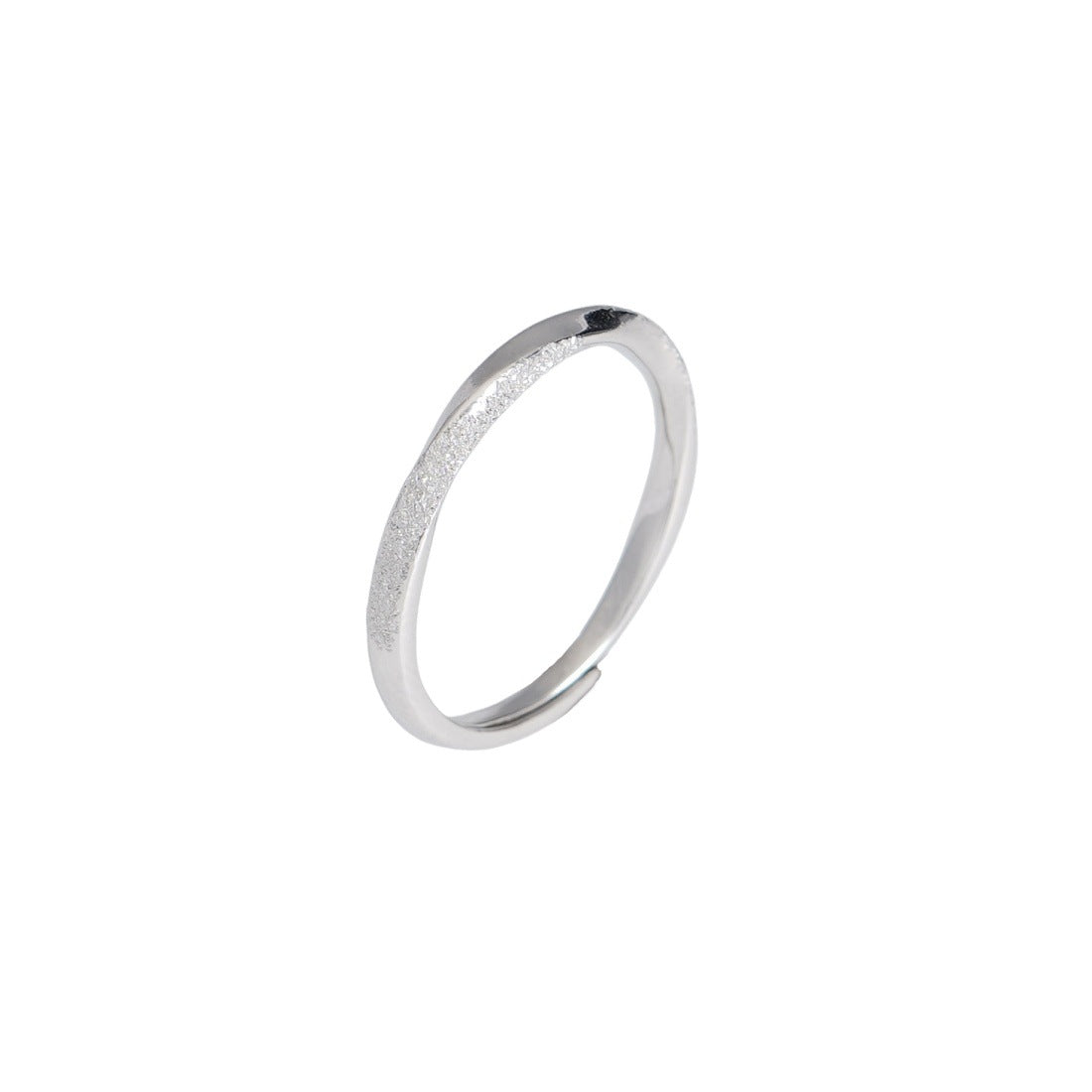 925 sterling silver Mobius ring - silvery