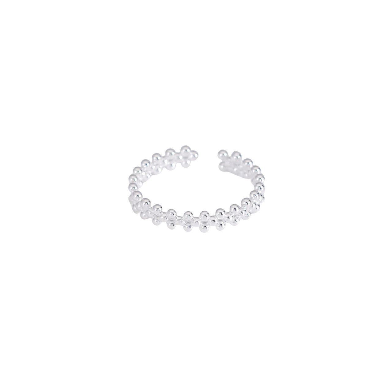 925 sterling silver open-end ring - silvery
