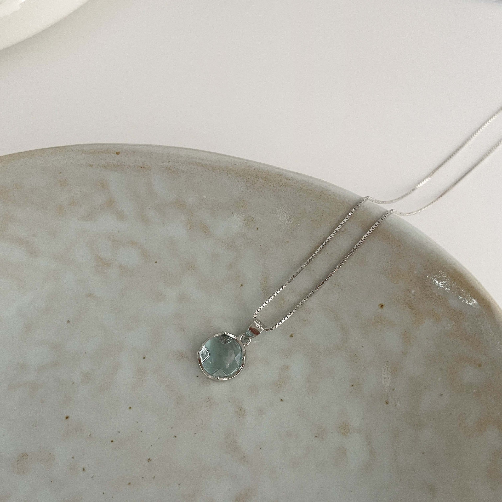 S925 sterling silver necklace - silvery