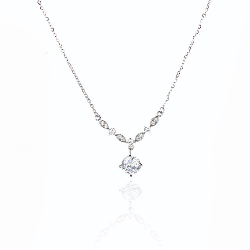 Sparkling Zirconia Necklace - Silver
