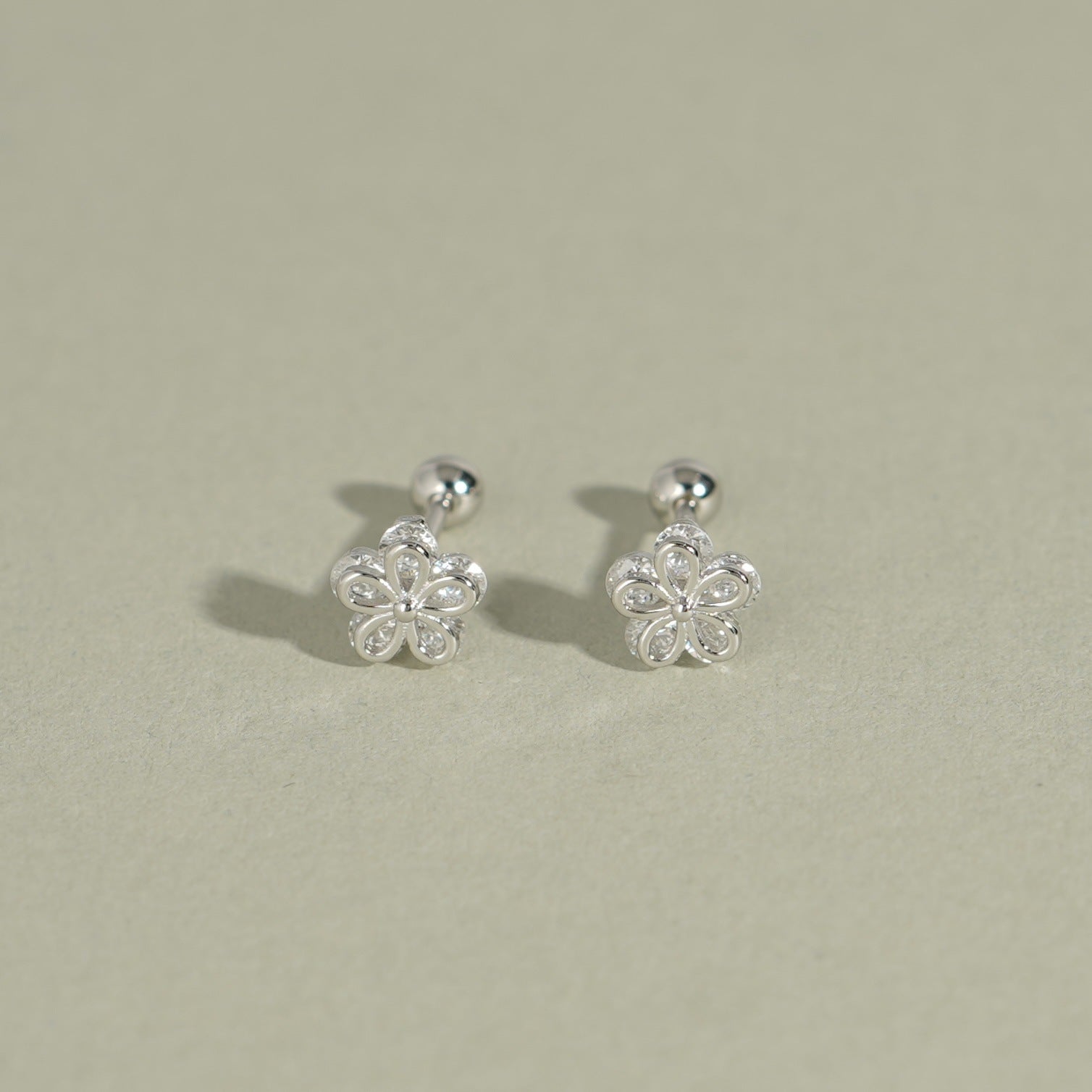 925 sterling silver flower earrings