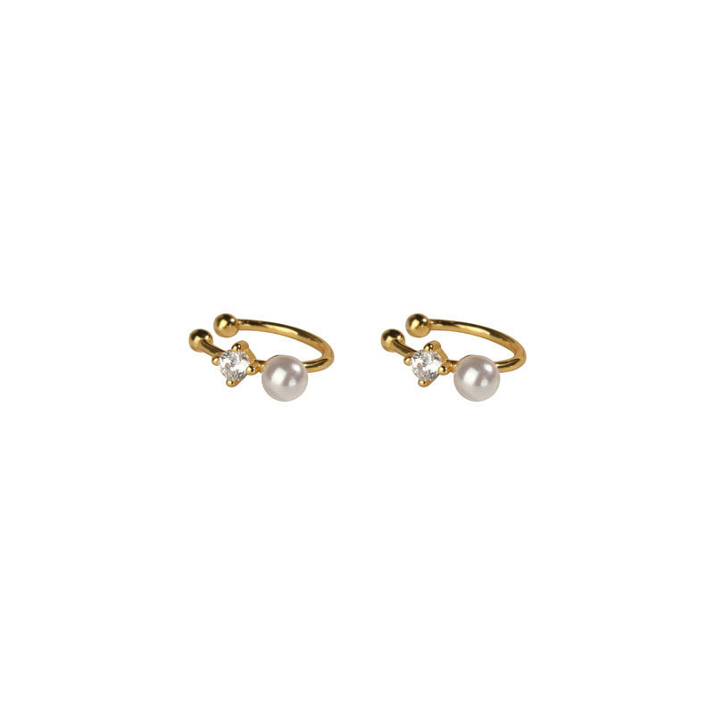925 sterling silver pearl ear clip