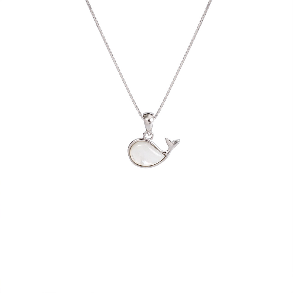 925 sterling silver whale pendant necklace