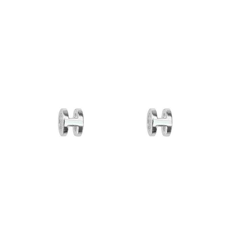 S925 sterling silver letter H earrings