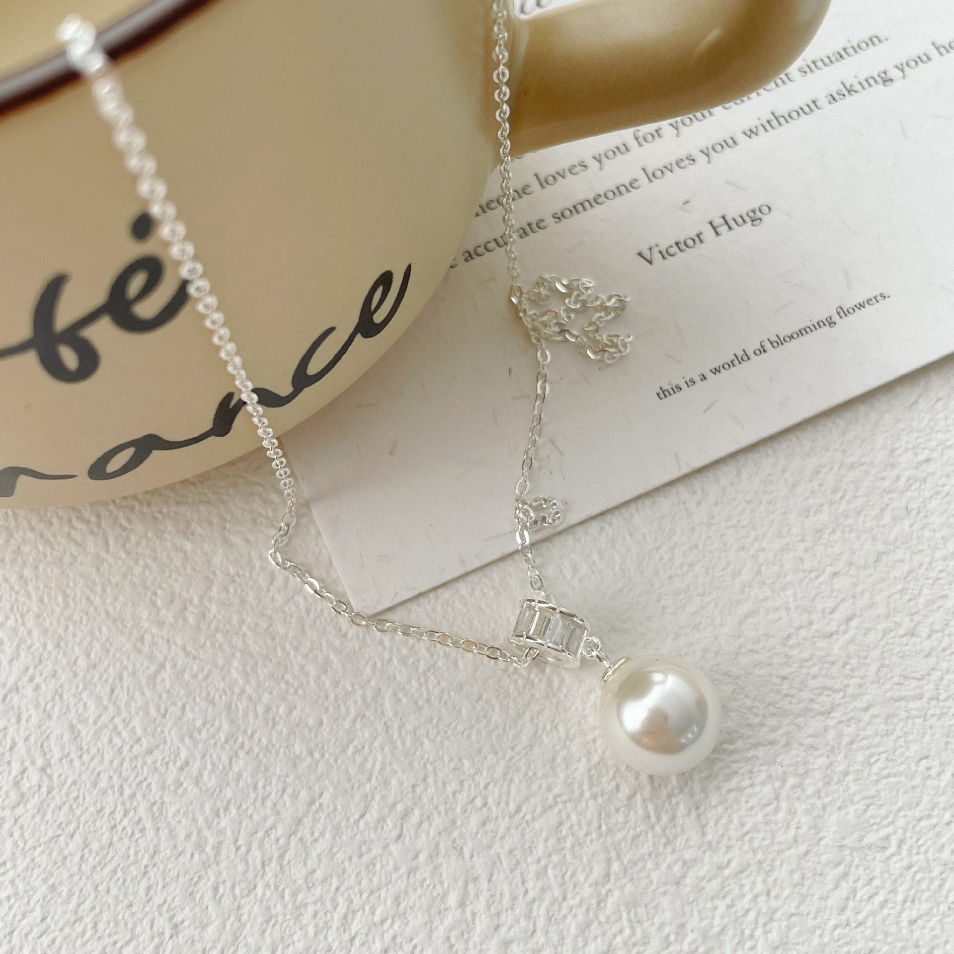 925 sterling silver pearl pendant necklace