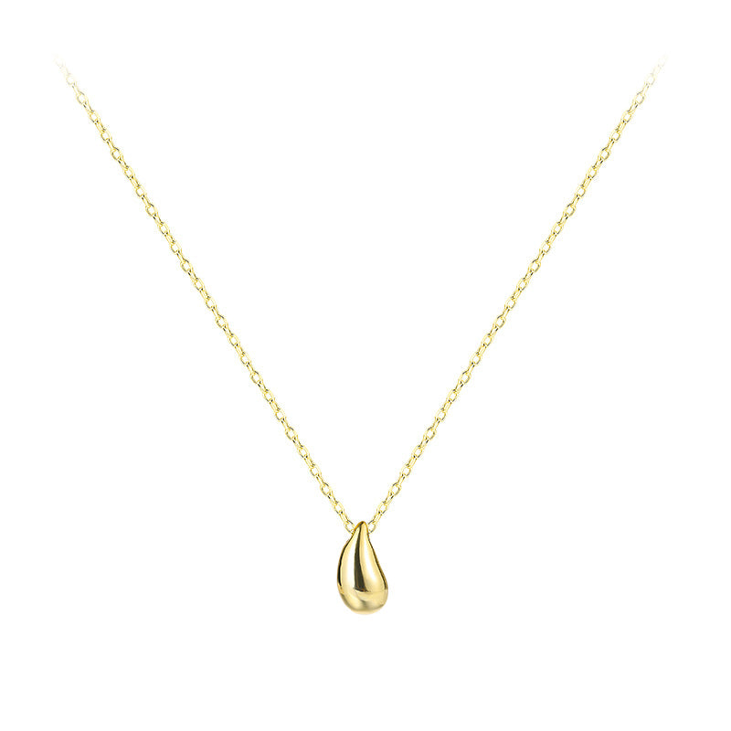 S925 sterling silver water droplet pendant necklace