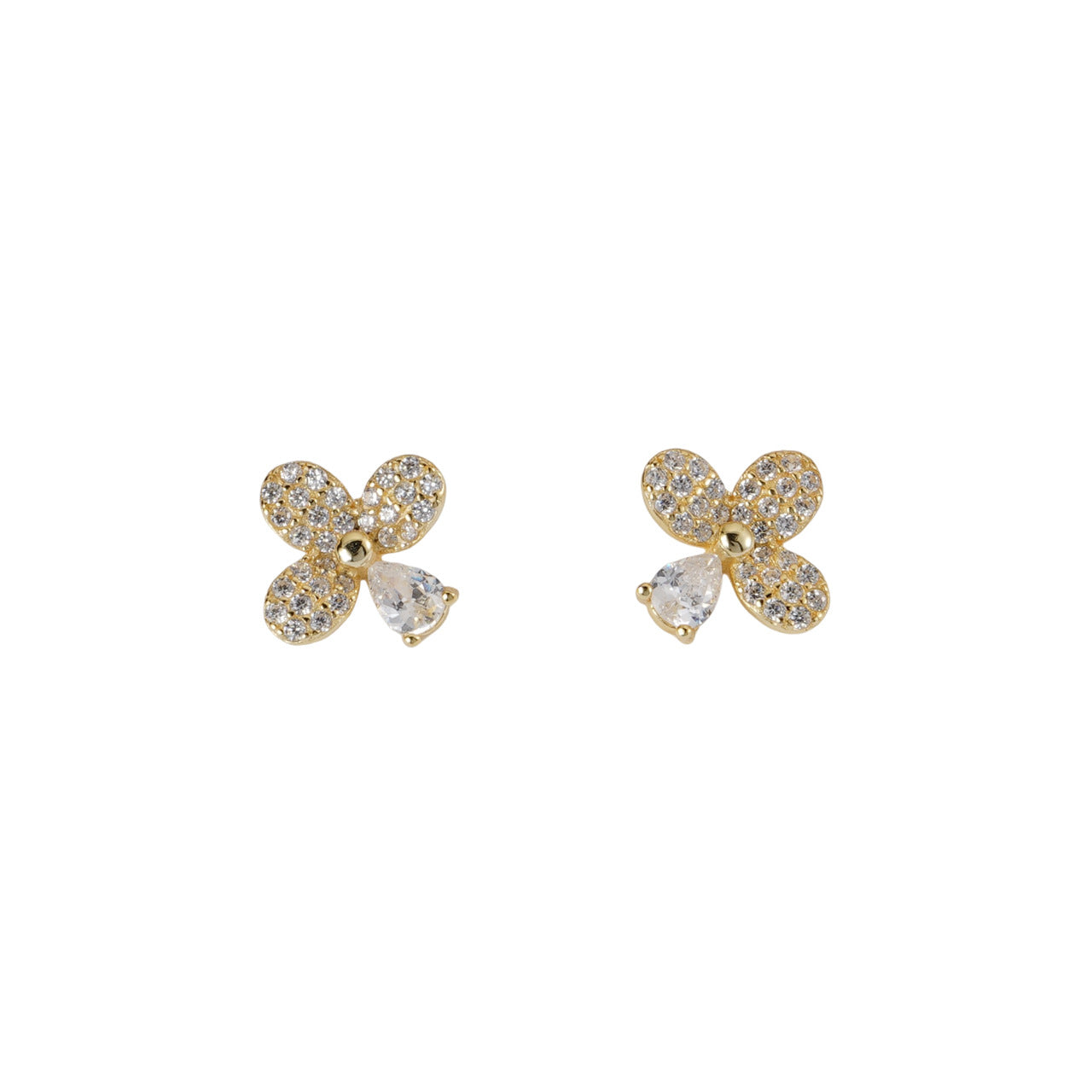 925 sterling silver flower shaped earrings
