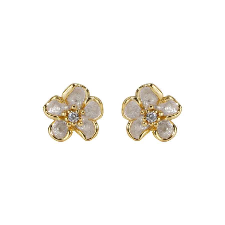 S925 pure silver flower  earrings