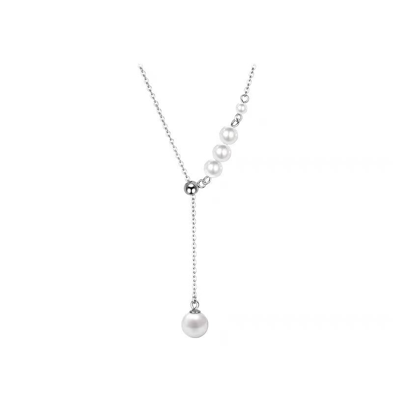 S925 pure silver pearl necklace