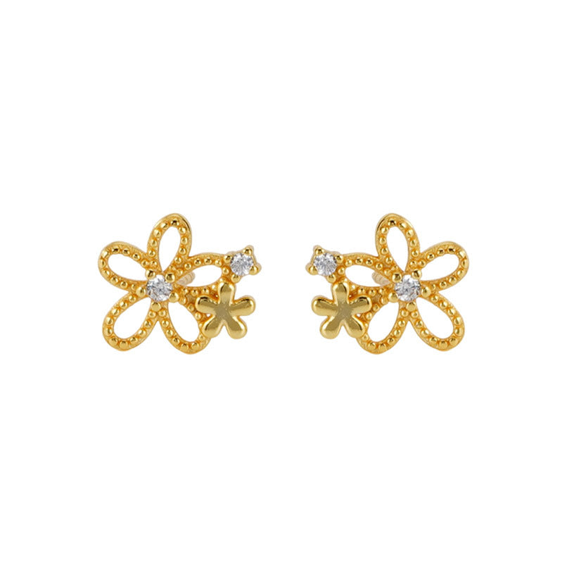 S925 sterling silver flower earrings