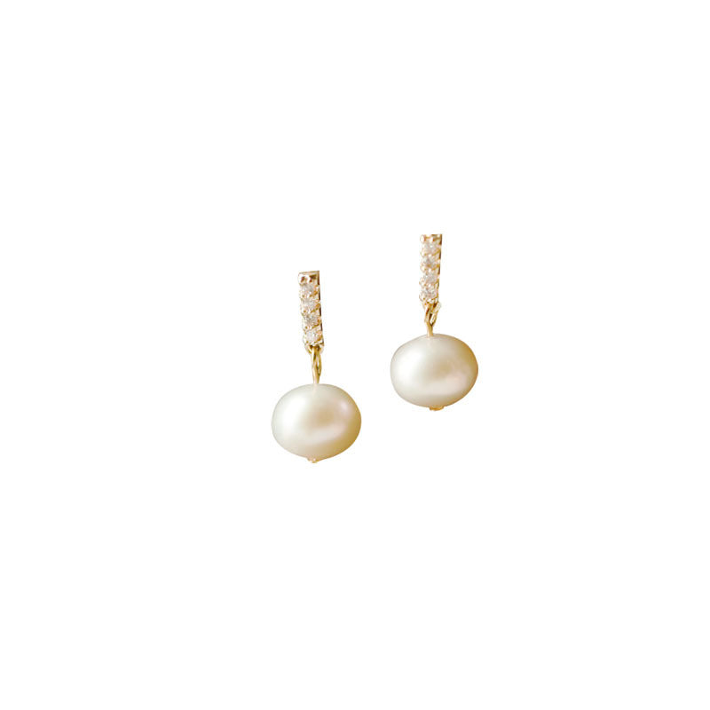 925 sterling silver freshwater pearl earrings