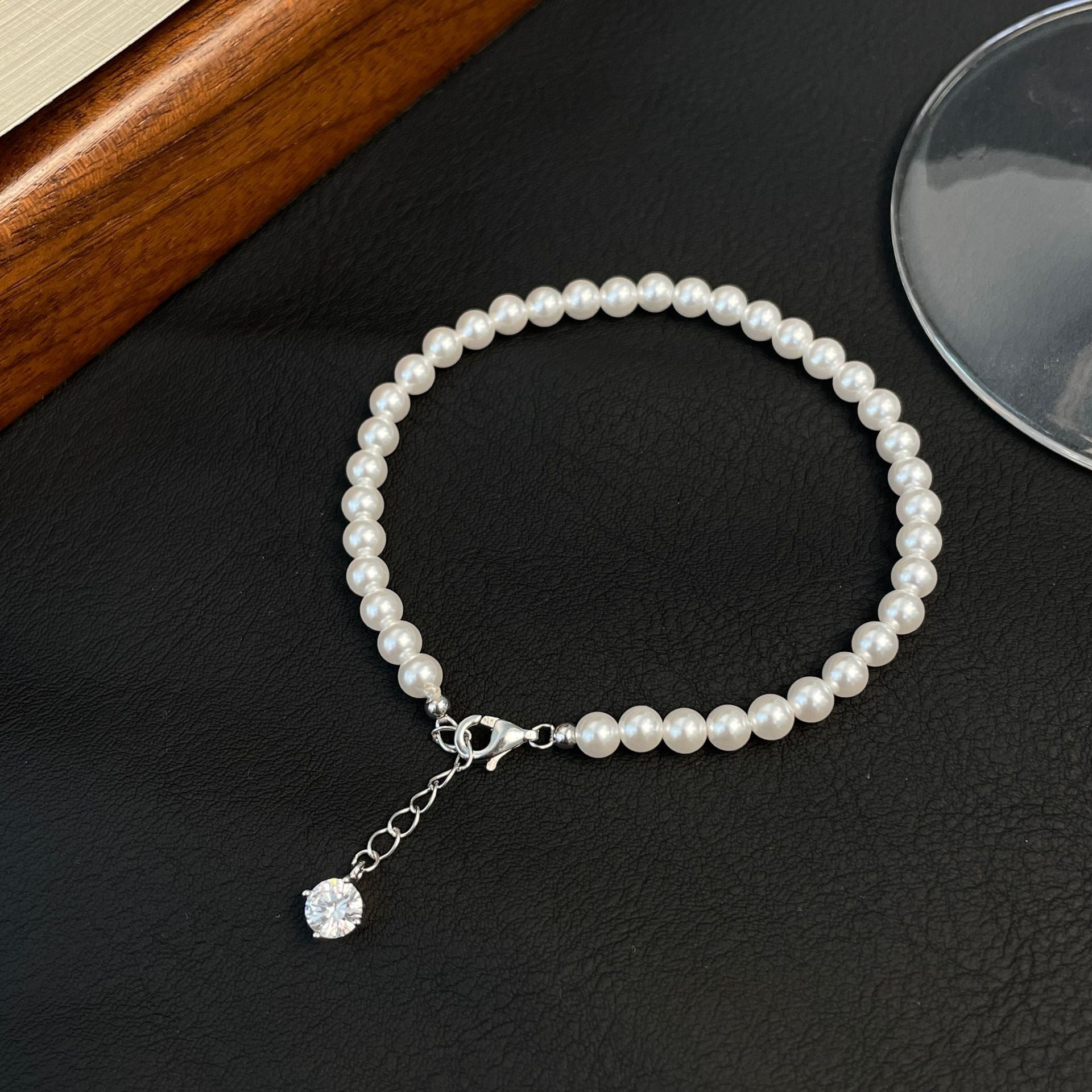 S925 sterling silver pearl bracelet