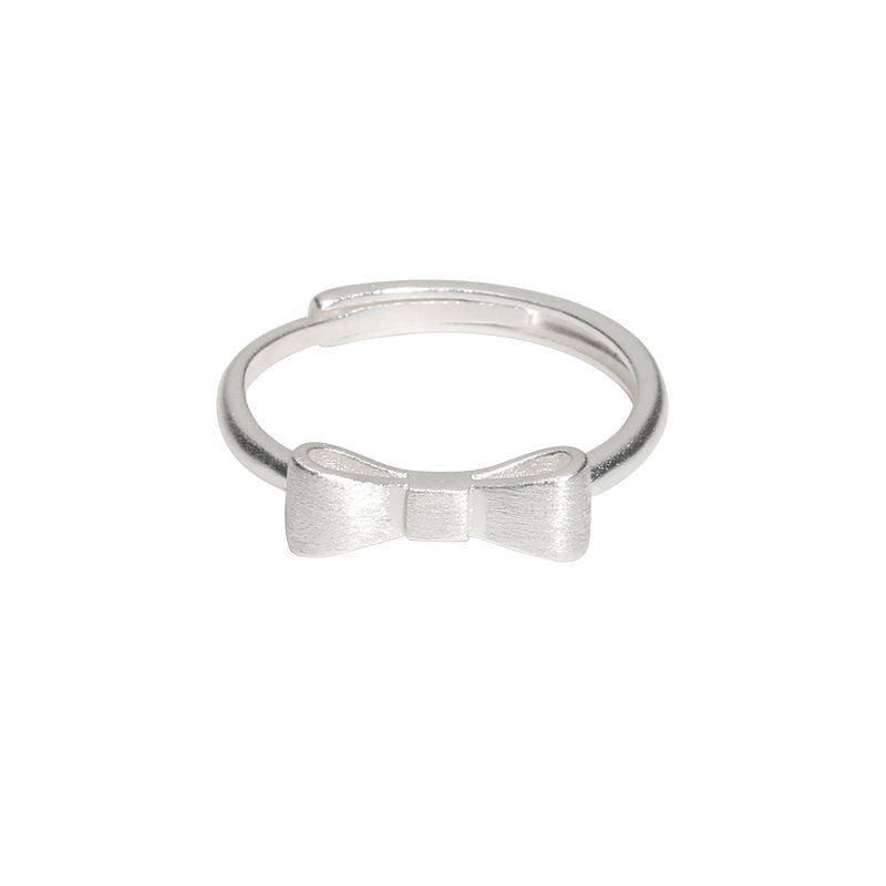 925 sterling silver bowknot ring - silvery