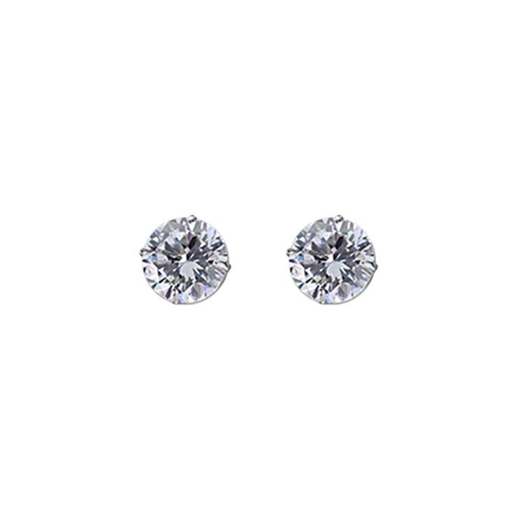990 Silver Zircon Earrings - Silver