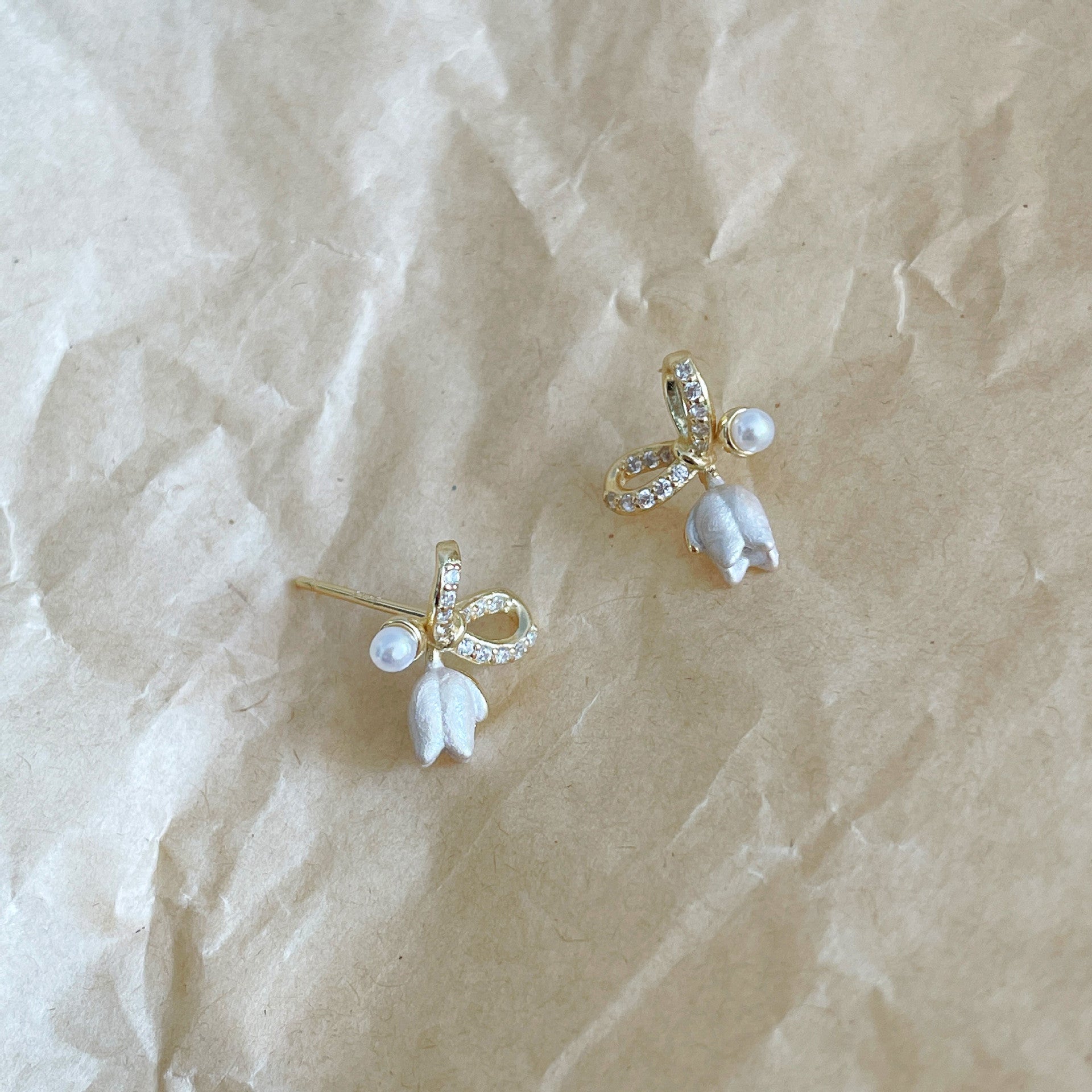 S925 sterling silver bowknot earrings