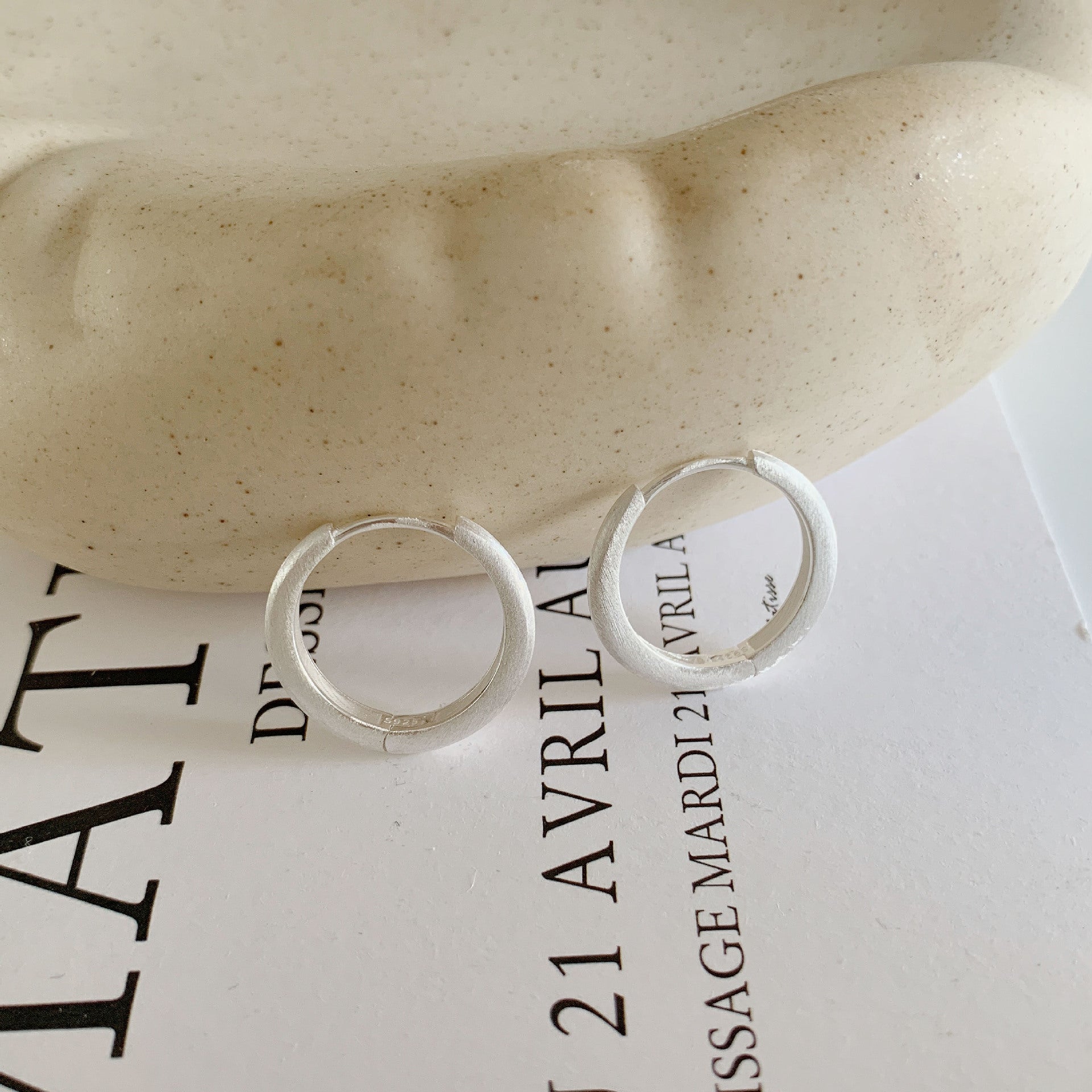 925 sterling silver earrings - silvery
