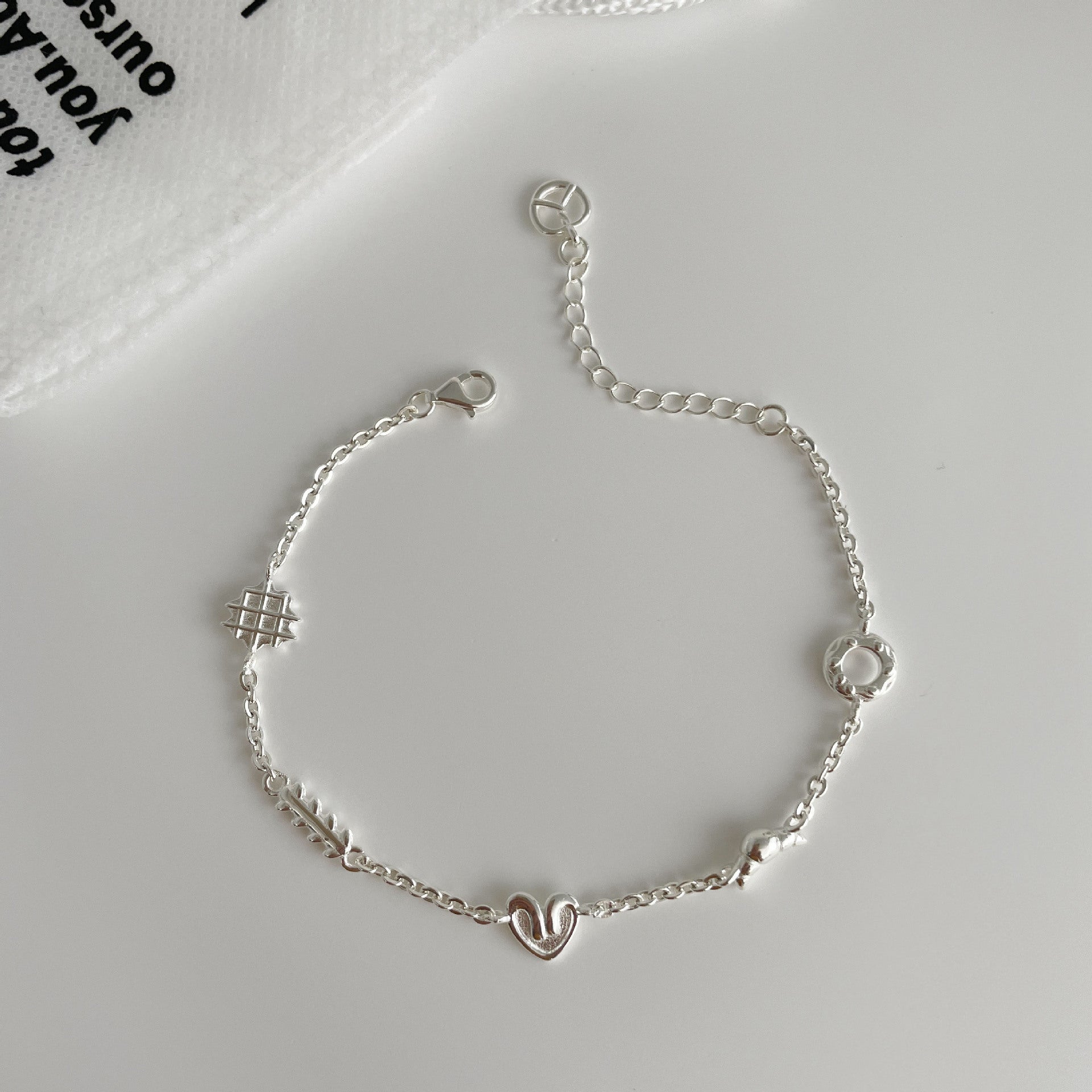 S925 Silver Bread Accessory Bracelet - Silvery