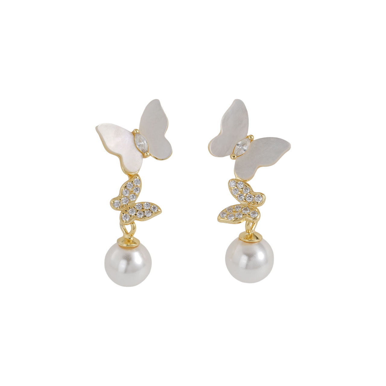S925 sterling silver butterfly earrings