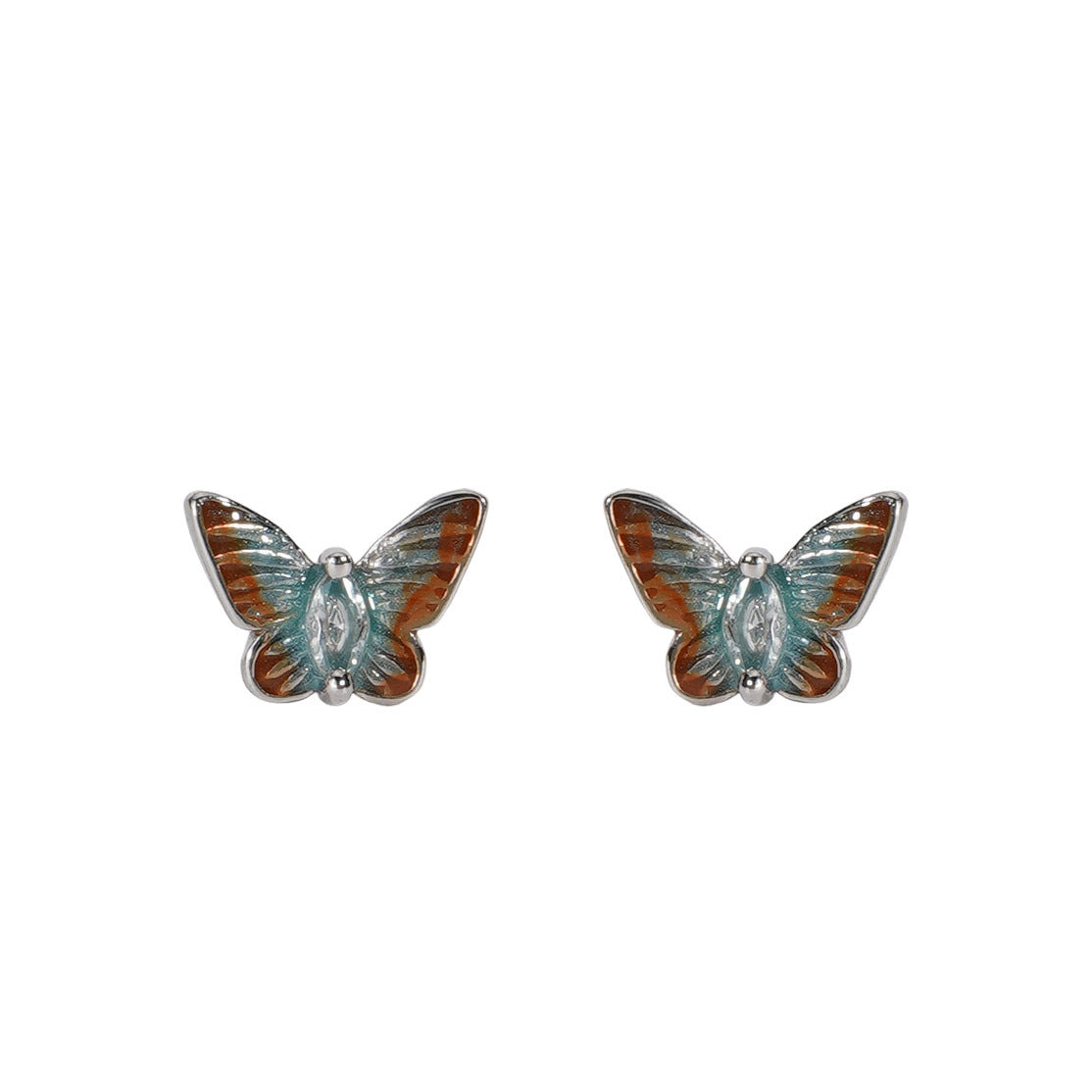 925 sterling silver butterfly shaped earrings - silvery