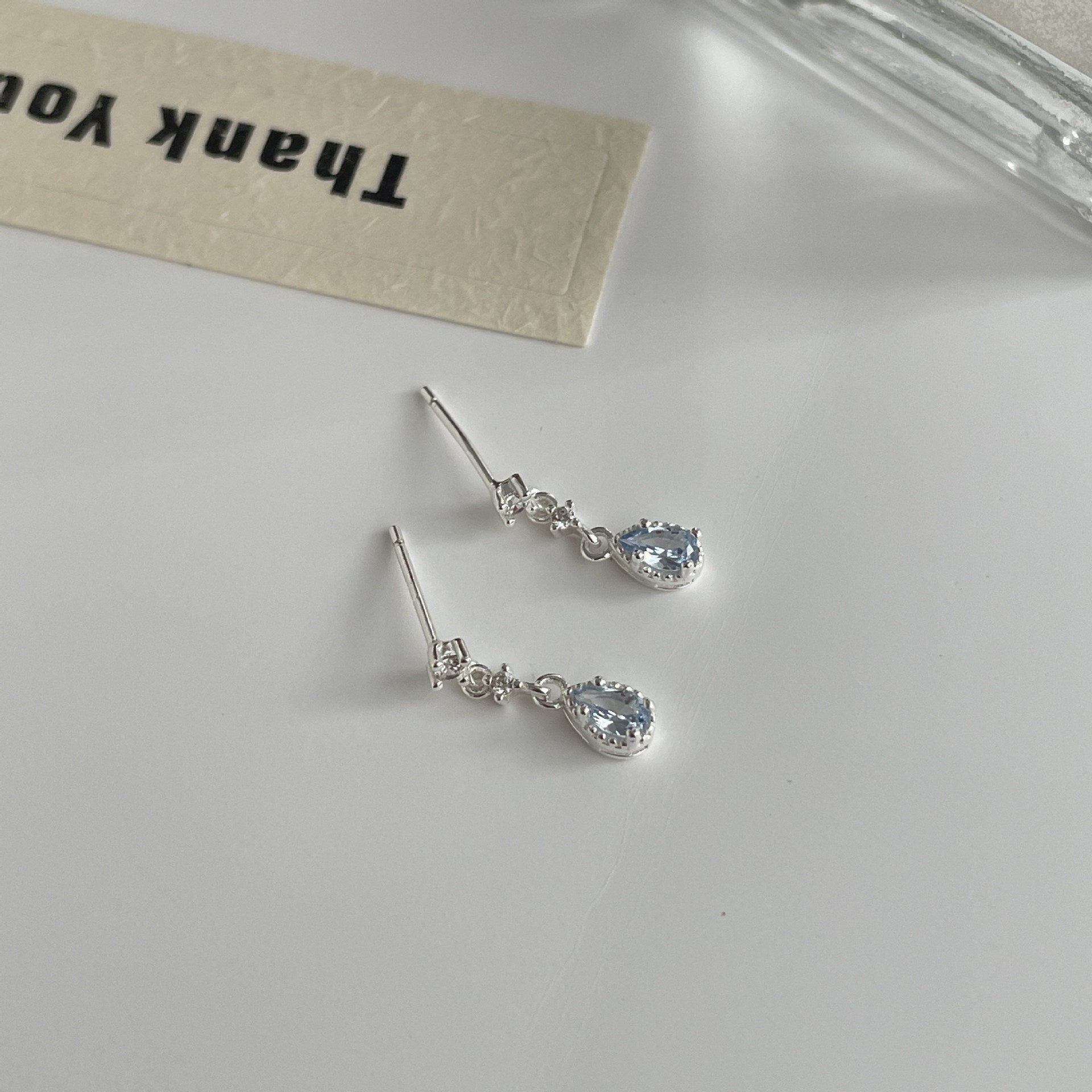 925 sterling silver drip earrings - silvery