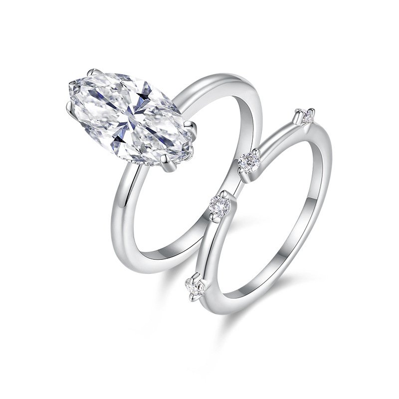 S925 Silver Stackable Moissanite Ring