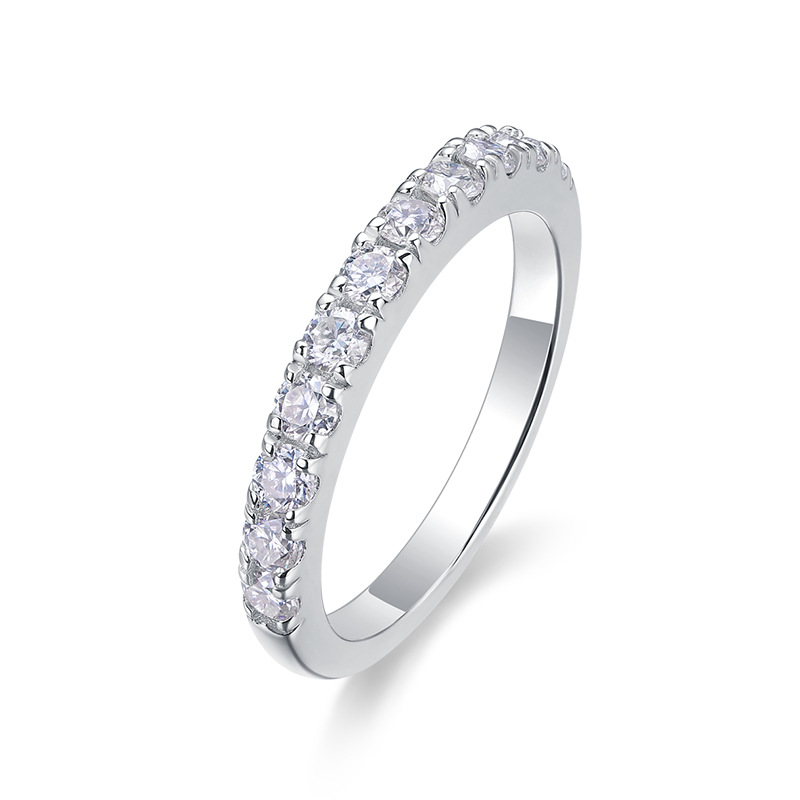 S925 Sterling Silver Moissanite Eternity Band
