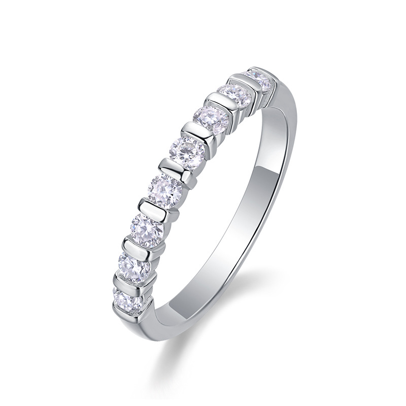 S925 Sterling Silver Moissanite Eternity Band