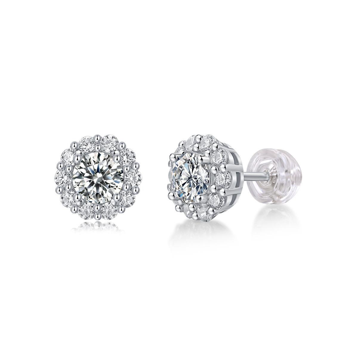 S925 Silver Moissanite Star Stud Earrings
