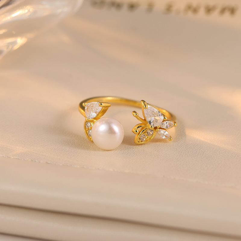 925 sterling silver freshwater pearl ring