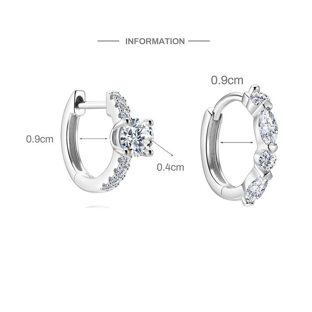 S925 Sterling Silver Moissanite Smooth-Finish Earrings
