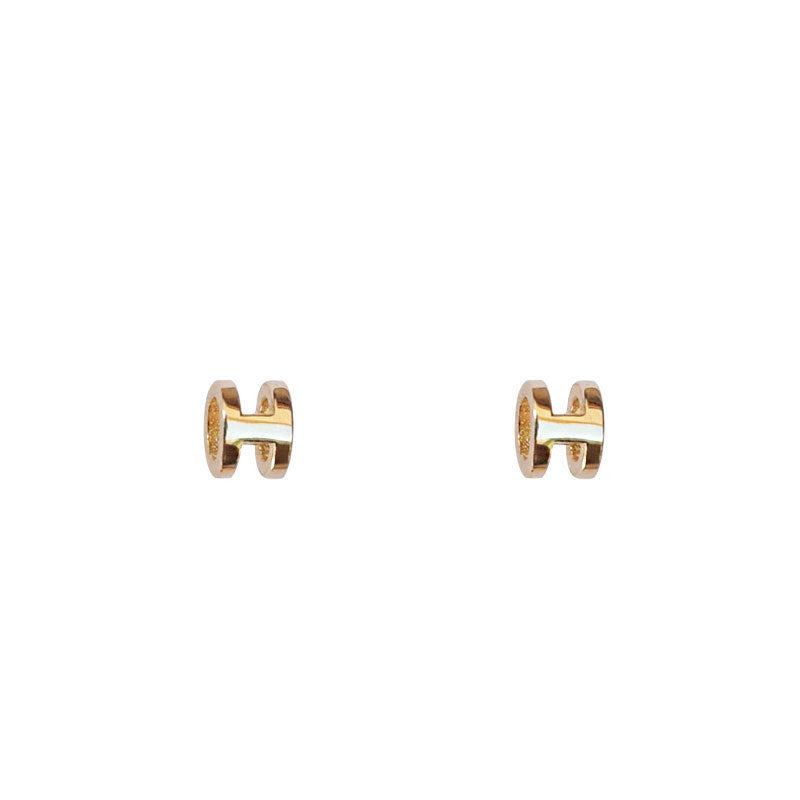 S925 sterling silver letter H earrings